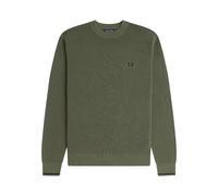 Embossed Combed Cotton Jumper - male - Fred Perry - Round-neck Knitwear - Green - S - Knitwear S