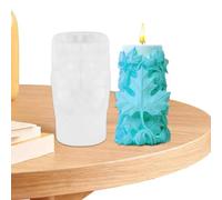 Embossed Cylindrical Candle Molds, Round Leaves Embossed Mold | Epoxy Resin Casting Silicone Mold, Pillar Wax Mold for Beads, Soap, Crafts
