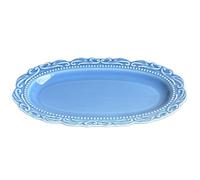 Embossed Dessert Plates Ceramic Western Cake Pasta Salad Dinner Household Snack Breakfast Bowls Bird's Nest Fruit Cream Salads Soups Snacks (12.4-inch Fish Plate,Blue)
