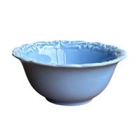 Embossed Dessert Plates Ceramic Western Cake Pasta Salad Dinner Household Snack Breakfast Bowls Bird's Nest Fruit Cream Salads Soups Snacks (5.2-inch Bowl,Blue)