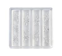 Embossed Floral Mold, Clear Silicone 3D Manicure Art Tool for Shaping Raised Flower Decorations, for Home Use and Salon Technicians Manicure Carving Mold Gel Flower Builder Petal Emboss Clear