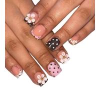 Embossed Flower False Nails Quick Application for Teachers Embossed Flower False Nails
