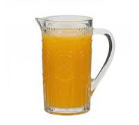 Embossed Glass Jug Vintage Style Mandala Glass Pitcher Jug - Dishwasher Safe Multi-Purpose Indoor/Outdoor Alfresco Dining Water Juice Punch Cocktail Pitcher 1L