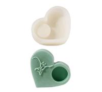 Embossed Heart Shaped Silicone Molds Silicone Holder Soap for Epoxy Resin Candlestick Tealight Holder Wedding Party Decorations