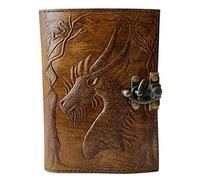 Embossed Leather Bound Journal Dragon Game of Thrones Diary with Clasp Lock Vintage Perfect Notebook Blank Book of Shadows Unlined Paper Sketchbook 7x5 Inch