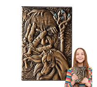 Embossed Leather Journal Writing Notebook, Embossed Leather Journals for Writing,Handmade PU Leather Hardcover Sketchbook | Stationery Notebook for Decoration by