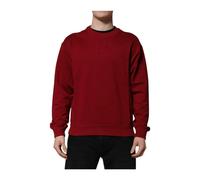 Embossed Logo Cotton Crew Neck Jumper - male - Dolce & Gabbana - Round-neck Knitwear - Red - M - Knitwear M