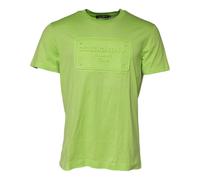 Embossed Logo Cotton Crew Neck T-Shirt - male - Dolce & Gabbana - T-Shirts - Green - 2XL - Tops 2XL