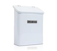 Embossed Magnetic Lint Bin For Laundry Room | Modern Farmhouse Laundry Lint Bin | Lint Trash Can For Laundry Room | White Lint Bin For Laundry Room Magnetic | Space Saving Storage Laundry Bin with Lid