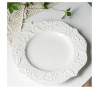 Embossed of The Valley Series Ceramic Pasta Plate Pastry Dessert Deep Home Vegetable (11-inch Plate)