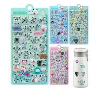 Embossed Panda Stickers Set - Puffy 3D Decorative Stickers, Four Piece Cute Animal Design, Flexible, Lightweight Construction, Smooth, Self Adhesive Backing with Bubble Raised , The Egg
