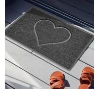 Embossed Plain Spaghetti Coil Indoor or Sheltered Outdoor Doormat in Dark Grey