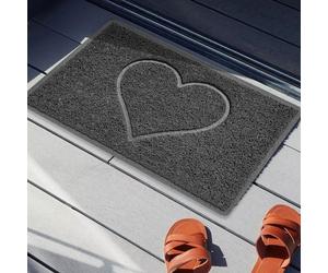 Embossed Plain Spaghetti Coil Indoor or Sheltered Outdoor Doormat in Dark Grey