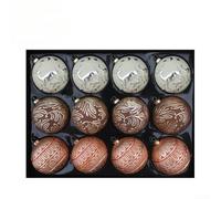 Embossed Polystyrene Ornaments 8cm Antique Bronze Finish | Sturdy polystyrene construction, lightweight design, shatterproof safety, crack-resistant storage, bronze finish