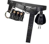 Embossed Punk Waist Bag Set Adjustable Belt Keychain Quiver for Outdoor Adventures Outdoor Belt with Keychain & Quiver