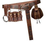 Embossed Punk Waist Pack 4 Piece Set Adjustable Belt Waist Sash Keychain Holder for Outdoor Enthusiast Festival Travel Pack with Quiver