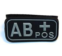 Embossed PVC"Blood" patch with Hook & Loop Backing: AB POS +
