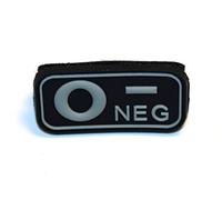 Embossed PVC"Blood" patch with Hook & Loop Backing: O NEG -