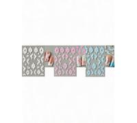 Embossed Relief Nail Stickers with Floral Design Elements for Natural Acrylic and Gel Nail Decoration (A)