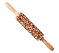 Embossed Rolling Pins for Baking 13.8 Inch Wooden Decorative Rolling Pins with 3D Flower Design for Biscuits Cookie Fondant Dough