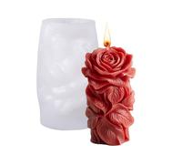 Embossed Rose Flower Cylinder Silicone Molds Pillar Molds for Epoxy Resin Soap Gypsum Silicone Pillar Mold