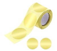 Embossed Stickers - 1.77inches Gold Foil Embossing Labels with Serrated Edge for Notary Certificates, Baby Shower Invitations, Wedding Cards, Party Favors, and Christmas Greeting