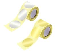 Embossed Stickers - 100 Pieces Serrated Edge Film Names | Self-Adhesive Embossing Seals, Golden Notary Certificate Stickers, Decorative Foil Labels for Shower Invitations, Wedding Cards, Pa