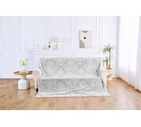 Embossed Style 2ply Heavy Blankets Luxurious Fluffy Ultra Soft Warm Cosy Sofa Sette Bed Raschel Weighted Thick Comfy Fleece Large Blanket King 200X240cm Size Silky Throw Overs (Silver, 4 KG)