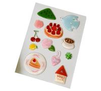 Embossed Sweet Dessert Cottage Sticker Featuring High Relief 3D Texture 7.2x9.3cm Size Perfect for Phone Case Tablet Sweet French Styles