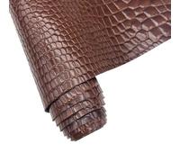 Embossed Synthetic Alligator PU Fabric, 32 x 135 cm Crocodile Vinyl Faux Leather Sheets for DIY Hair Bows, Bags, Crafts (Dark Brown)