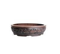 Embossed Unglazed Bonsai Pots (Oval Chariot, Size 1)