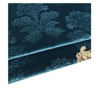 Embossed Velvet Upholstery Fabric by The Meter 140cm 55'' Wide Vintage Style for Home Decor, Sewing Crafts, Sofa Chair Cover, Curtain(Color:Teal)