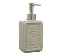 Embossed WASH Soap Dispenser 300ml Ceramic Lotion Bathroom Kitchen Accessories (1, Grey)