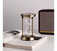 Embossed White Sand Metal Glass Hourglass - 15 Min Timer for Vintage & Office Decor, Kitchen & Wedding Gifts