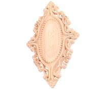 Embossed Wood Applique Oval Rubber Wood Carved Onlay