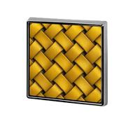 Embossed Yellow Leather Texture Basket Weave Unisex Brooches & Pins Square Lightweight Lapel Badge Jewelry for Clothing Shawl Hat