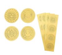 Embosser Stickers 1Bag 160Pcs 4 Style Gold Envelopes Stickers Paw Bee Butterfly Dragonfly Certificate Seals Embossed Foil 2" Self Adhesive Round for Envelope(AECH06-05370)