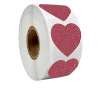Embosser Stickers 50-300Pcs Red Decorative Sticker Glitter Heart Stickers Labels for Valentine's Day Card, Envelope, Weeding Birthday Party for Envelope(QY1636-100PCS)