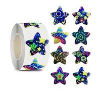 Embosser Stickers 50-500PCS Self-Adhesive Star Space Stickers Reward Decorative Gifts with Sticker Labels 1 Inch(Dark Blue)