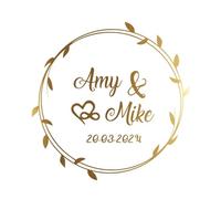 Embosser Stickers 50pcs Round Gold Foil Clear Label Stickers Wedding Party Envelope Bag Candles Box Pack Cookie Thank You for Envelope(Design 09,4CM-50PCS)