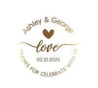 Embosser Stickers 50pcs Round Gold Foil Clear Label Stickers Wedding Party Envelope Bag Candles Box Pack Cookie Thank You for Envelope(Design 05,6CM-50PCS)