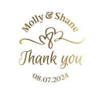 Embosser Stickers 50pcs Round Gold Foil Clear Label Stickers Wedding Party Envelope Bag Candles Box Pack Cookie Thank You for Envelope(Design 13,5CM-50PCS)