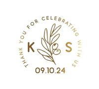 Embosser Stickers 50pcs Round Gold Foil Clear Label Stickers Wedding Party Envelope Bag Candles Box Pack Cookie Thank You for Envelope(Design 14,7CM-50PCS)