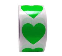 Embosser Stickers Heart Shape of Red Stickers Seal Labels 50-500pcs Label Scrapbooking for Package Wedding Decoration Stationery for Envelope(YH201Green-100pcs)