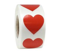 Embosser Stickers Heart Shape of Red Stickers Seal Labels 50-500pcs Label Scrapbooking for Package Wedding Decoration Stationery for Envelope(YH201Red-300pcs)