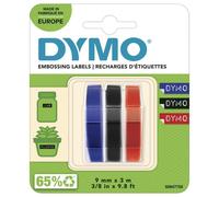 Embossing Adhesive Tape White on Blue Black & Red 9mm x 3m Pack of 3 S0847750