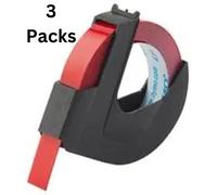 Embossing Adhesive Tape, White on Red, 9mm x 3m, Pack of 10 - 520102