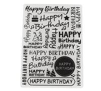 Embossing Folders Celebration, DIY Handcraft Scrapbooking Stamp Cuttlebug Folder Photo Album Decor Happy Birthday Embossing Folder