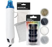 Embossing Heat Tool Heat Gun, Dual Temperature Speed Professional Heat Tool for EVA Foam Cosplay, Crafts, Embossing Arts, Candles, Shrink Wrap, with 4 Embossing Powders