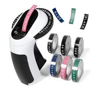 Embossing Label Maker E975,3D Vintage Embossed Label Maker Machine,Omega Emboss Label maker,Handheld Omega Embosser for Home,Office, Organization Gift, Black (6 Label Tapes of 9mm)